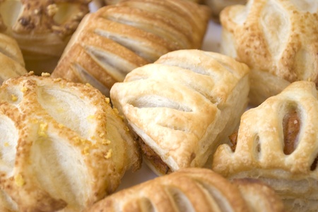 bakery snacks pastry isolated on white backgroundの写真素材