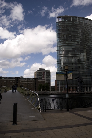 Canary Wharf famous skyscrapers of London's financial districtのeditorial素材