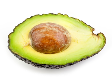fresh organic healthy avocado fruit isolated on white background