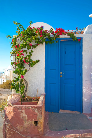 Oia Santorini Greece famous with romantic and beautiful sunsetsの写真素材