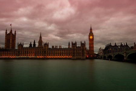 Big Ben and Houses of parliament at dusk, London, UK