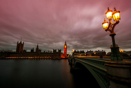 Big Ben and Houses of parliament at dusk, London, UK