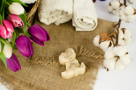 luxury handmade organic soap bars scented varietyの写真素材
