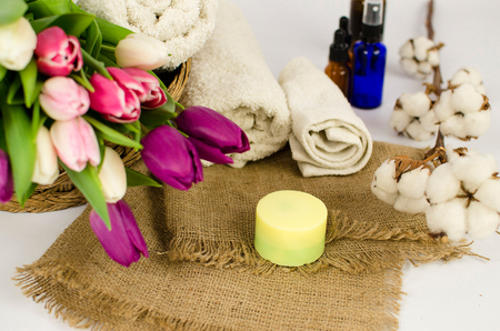 luxury handmade organic soap bars scented varietyの写真素材