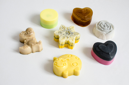 luxury handmade organic soap bars scented varietyの写真素材