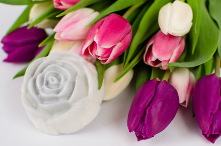 luxury handmade organic soap bars scented varietyの写真素材