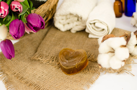luxury handmade organic soap bars scented varietyの写真素材