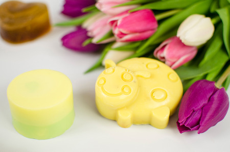 luxury handmade organic soap bars scented varietyの写真素材