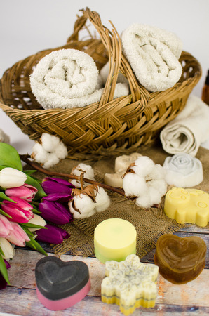 luxury handmade organic soap bars scented varietyの写真素材