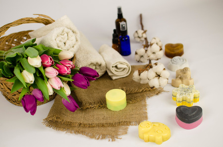 luxury handmade organic soap bars scented varietyの写真素材