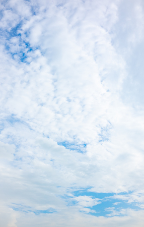clear blue sky with white clouds on good weather.blue sky on sunlight background.skyscape.cloudscape.beautiful vast blue sky and fluffy clouds with some space.の写真素材