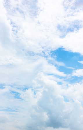 clear blue sky with white clouds on good weather.blue sky on sunlight background.skyscape.cloudscape.beautiful vast blue sky and fluffy clouds with some space.の写真素材