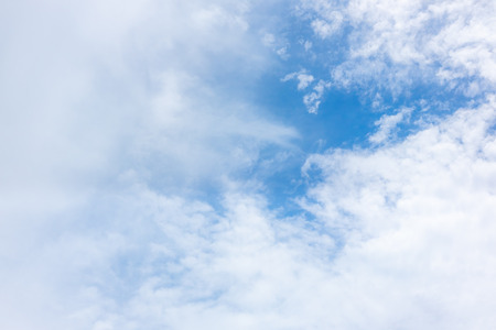 clear blue sky with white clouds on good weather.blue sky on sunlight background.skyscape.cloudscape.beautiful vast blue sky and fluffy clouds with some space.の写真素材