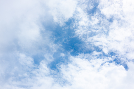 clear blue sky with white clouds on good weather.blue sky on sunlight background.skyscape.cloudscape.beautiful vast blue sky and fluffy clouds with some space.の写真素材