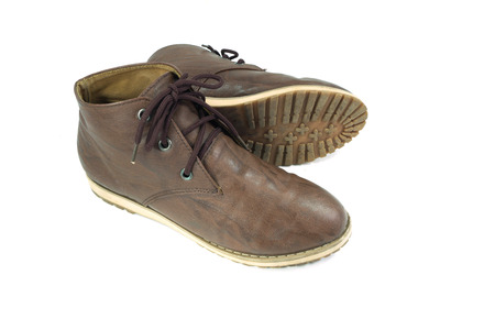 Brown shoes isolated on white backgroundの写真素材