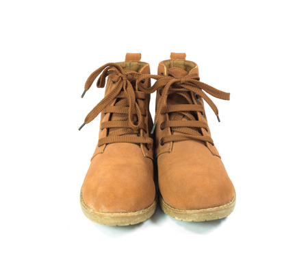 Brown shoes isolated on white backgroundの写真素材