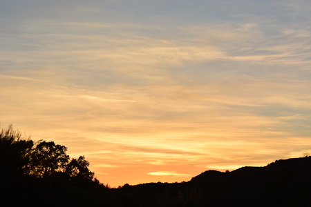 bright orange sunsetの写真素材