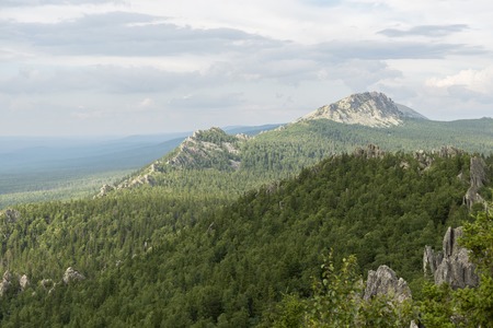 Taganay National Park, view from the peak of the mountainの写真素材