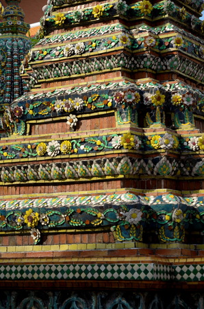 A pagoda at Wat Pho, Bangkok, Thailandのeditorial素材