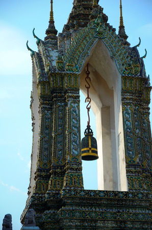 Old bell tower at Wat Pho, Bangkok, Thailandのeditorial素材