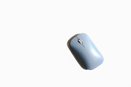 Pastel Blue mouse on a white backgroundの写真素材