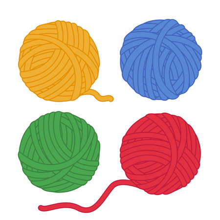 Ball of wool yarn vector icon setのイラスト素材