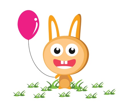 rabbit balloonのイラスト素材