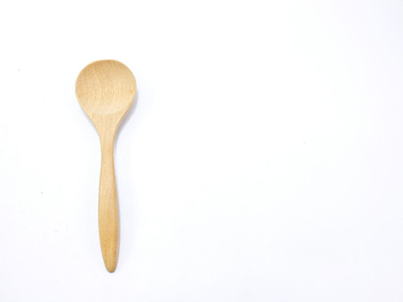 Wood spoon isolate with copy spaceの写真素材