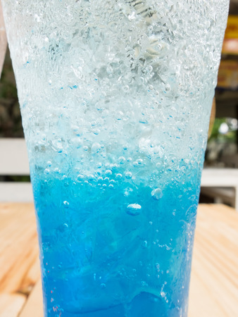 Blue Italian soda closeupの写真素材