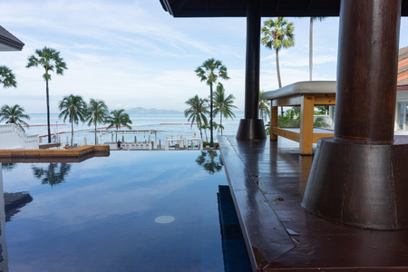 Luxury swimming pool at Pattaya beach, Thailand.のeditorial素材