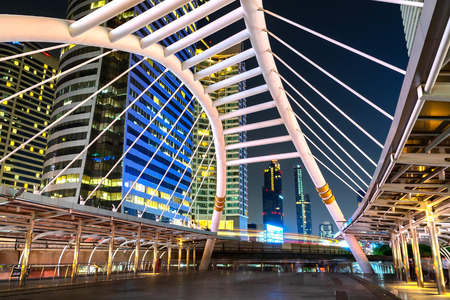 Sathorn bridge in the business central at Bangkok, Thailand.
