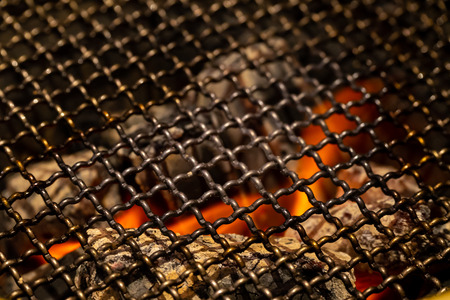 Brazier stove fire. (copy space)