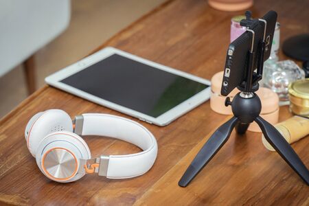 Online live streaming gadgets.の写真素材