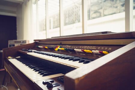 Classic piano in old vintage style.の写真素材