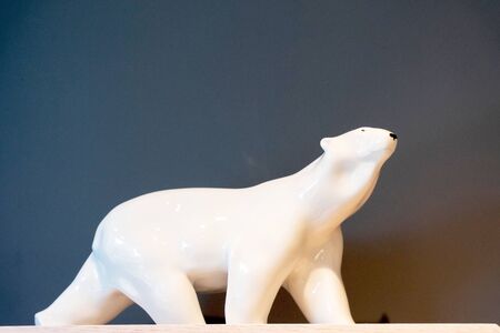 Polar bear figures with dark blue backgroundの写真素材