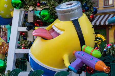 OSAKA, JAPAN - NOVEMBER 28, 2019 : Minions animation character in Despicable Me cartoon on Christmas...