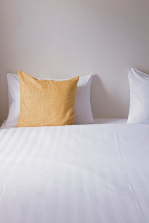 white cozy bedroom, decor idea and design, home interior decoration. vertical focused