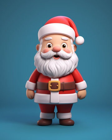 Santa claus, 3D charactor illustration made by Generative AI. PNG Santa for Christmas and New year decoration.の素材