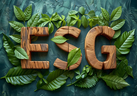 ESG concept, Environmental Social and Governance, new global sustainability strategy for every corporates in a modern growth business.の素材