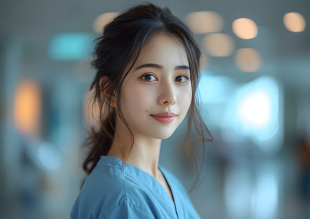 Nurse and Doctor concepts. Medical healthcare person portrait at hospital.の素材