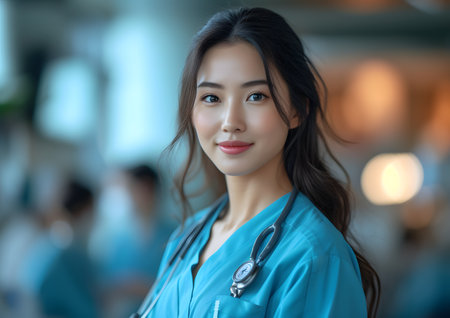 Nurse and Doctor concepts. Medical healthcare person portrait at hospital.の素材