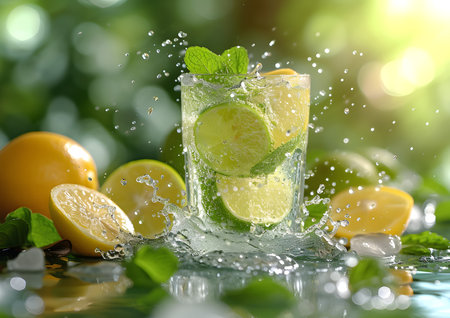 Margarita cocktail, summer refreshment drink for party at the beach. Bartender made juice lime beverage concept.の素材