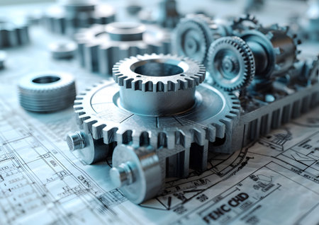 Mechanical industry, a development section of mechanic technology in a factory by technical engineerの素材