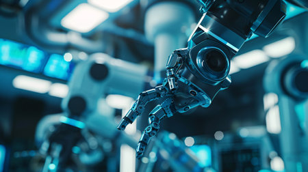 AI and robotic automation in healthcare sector. Modern health and surgical concepts.の素材