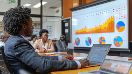 Businessman working and analysis business datum with technology.の素材