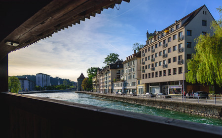 LUZERN,SWITZERLAND - MAY 20: Luzern lake view on may 20,2016のeditorial素材
