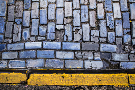 Colorful old cobbled street seen in San Juan Puerto Rico