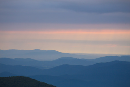 Mountains at sunrise in Virginia USAの写真素材