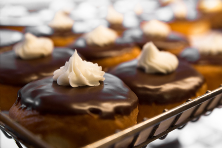 Chocolate cream filled donuts