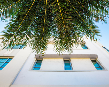 Typical example of Art Deco style architecture, South Beach Miami Floridaの写真素材